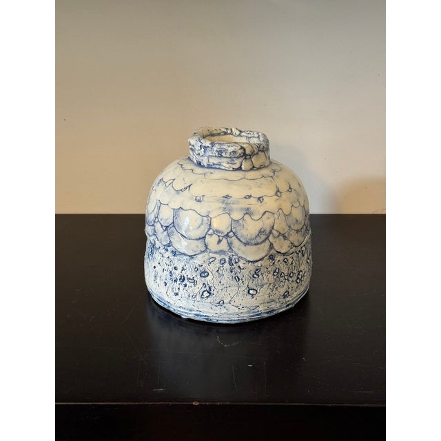 2020s Contemporary Japanese Textured Jar For Sale - Image 5 of 6
