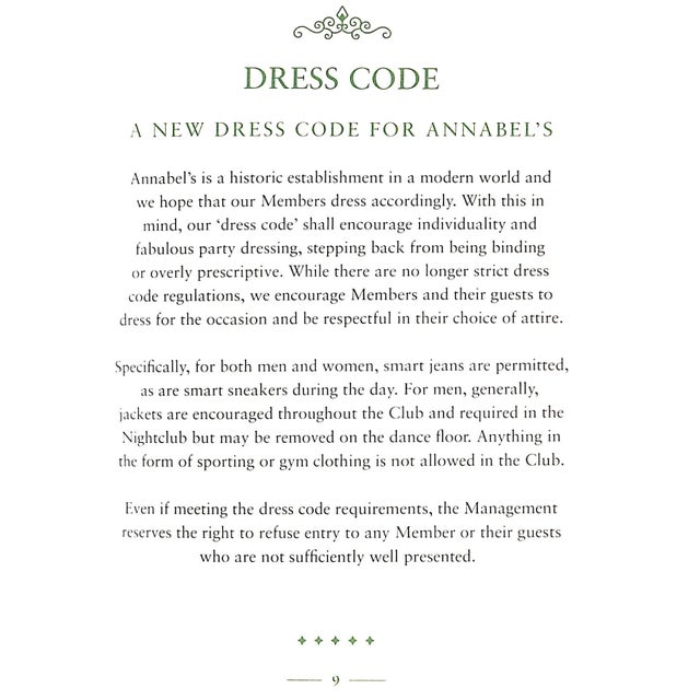 Annabel's London Rule Book W/ Members' Box 2018 For Sale - Image 12 of 15