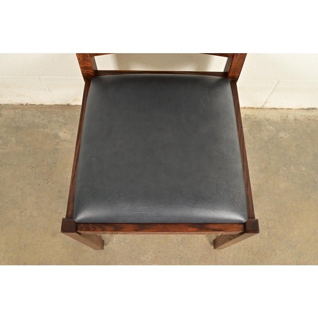 Brown Stickley Mission Oak Arts & Crafts Spindle Back Side Chairs or Dining Chairs | Pair For Sale - Image 8 of 16