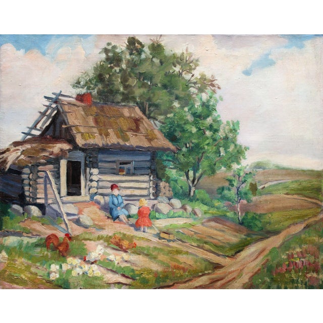 Elza Kalnina-Rutina, Old Bath-House, Oil on Canvas For Sale - Image 10 of 10