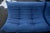 Refurbished 5-piece togo sofa set in blue microfiber pre-owned, independently refurbished and professionally reupholstered...