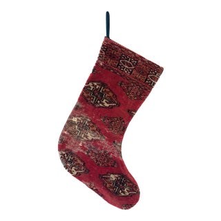 Vintage Turkish Kilim Rug Christmas Stocking For Sale