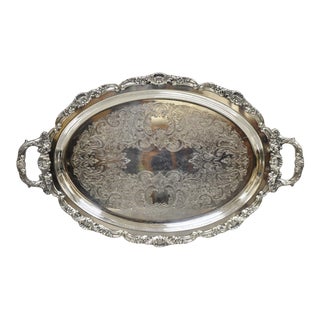 Vintage Epca Bristol Silver by Poole Oval Silver Plated Serving Tray For Sale
