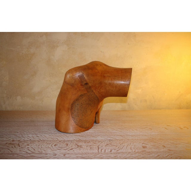 Wood Mid-Century Modern Abstract Carved and Etched Wood Aboriginal Sculpture For Sale - Image 7 of 9