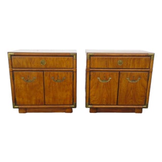 Drexel Hollywood Regency Nightstands End Bedside Tables a Pair 6118 For Sale