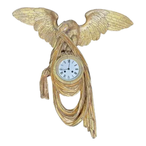 19th Century Austrian Empire Gilt-Wood Wall Clock