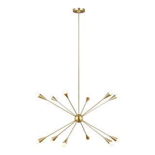 Ellen DeGeneres by Visual Comfort Studio Jax Large Chandelier, Brass For Sale
