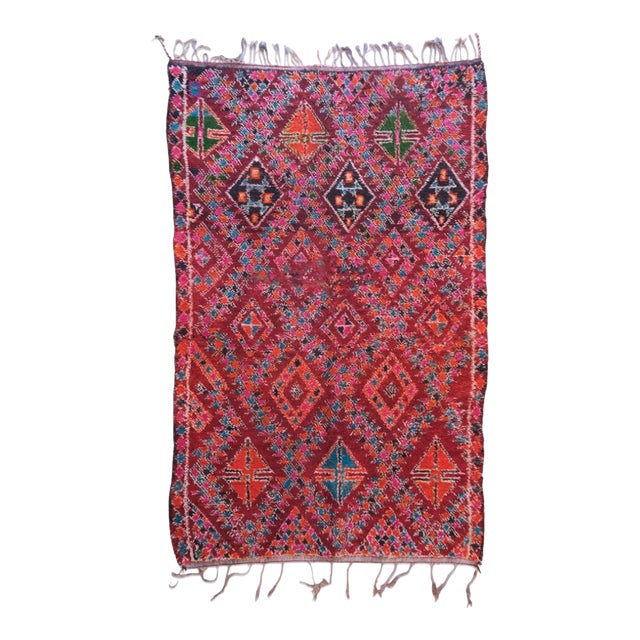 Red Colorful Wool Rug - 11.2 X 6.7 Ft For Sale