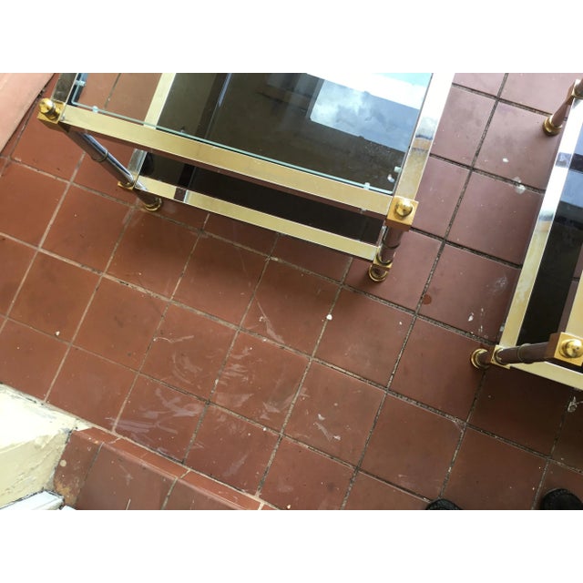 1970s Vintage Chrome Side Tables - a Pair For Sale - Image 5 of 9