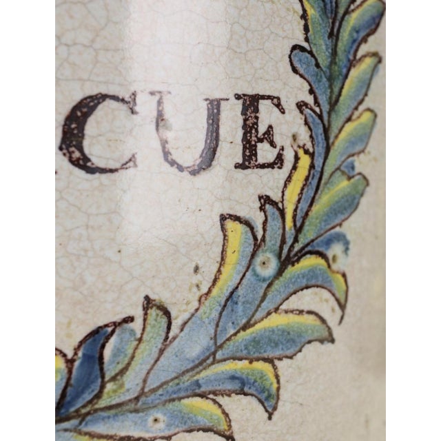 19th Century French Faience Blue and White Ceramic Tabac Tobacco Jar, 1870 For Sale - Image 14 of 18