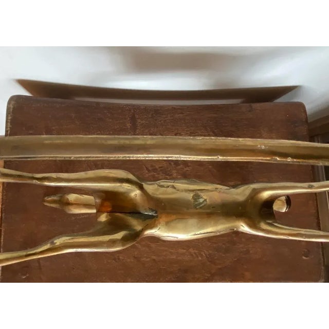 Vintage Mid 20th Century Solid Brass Extra Large Rocking Horse For Sale In Portland, OR - Image 6 of 7