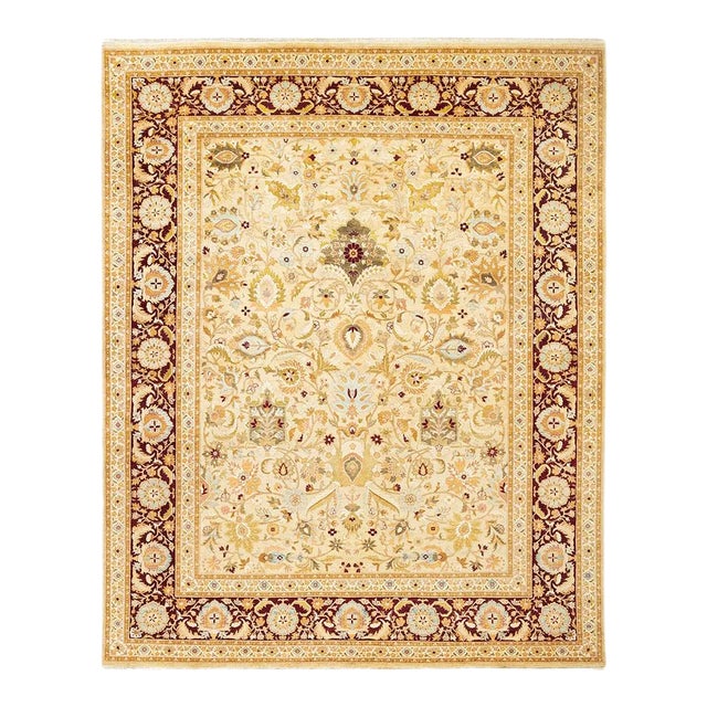 Mogul Collection Hand-Knotted Area Rug - Ivory 8' 2" x 10' 2" For Sale