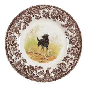 Spode Woodland Black Labrador Salad or Dessert Plate