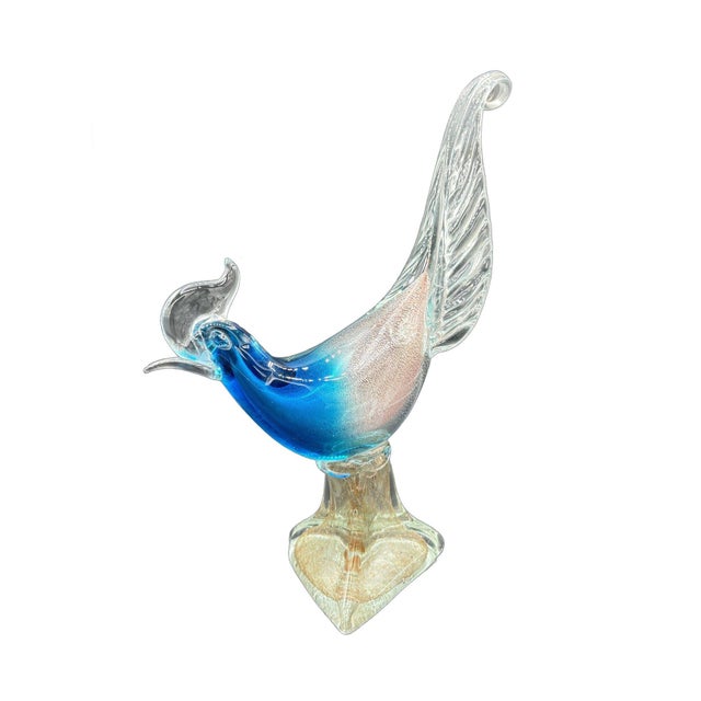 1950s Mide-Century Murano Pheasant Art Glass Sculpture Attributed to Barovier & Toso For Sale - Image 5 of 12