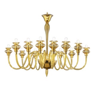 Amber Murano Glass Chandelier by Simoeng for Simoeng For Sale
