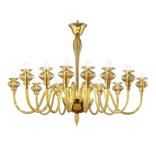 Amber Murano Glass Chandelier by Simoeng for Simoeng For Sale