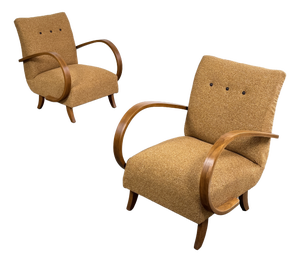 Art Deco H-410 Chairs by Jindřich Halabala for Up Závody, 1930, Set of 2