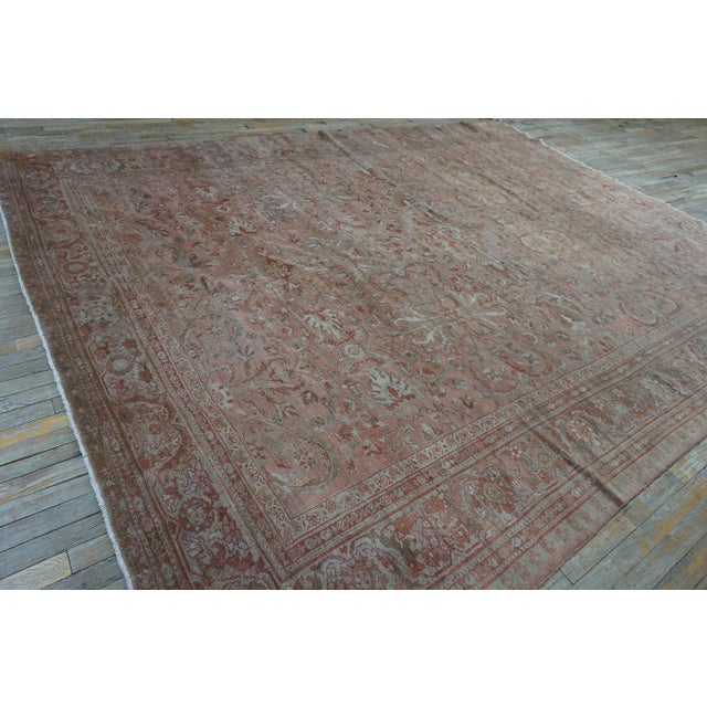 An enchanting room-sized Antique Persian Mahal carpet, circa 1930. Measuring 8' 10" x 11' 9", this piece is distinguished...