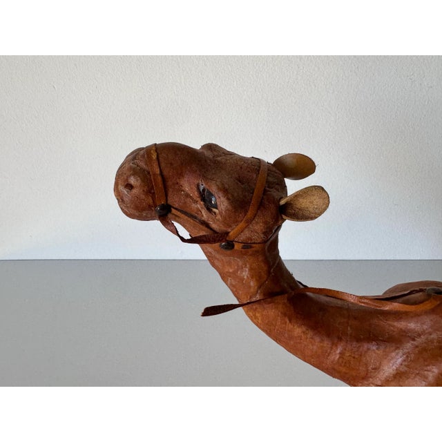 Vintage Leather Camel Sculptures – A Pair/ Sold For Sale - Image 10 of 11