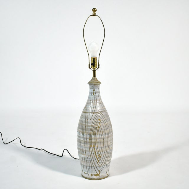 1960s 1960s Mid-Century Modern Design Technics Style Ceramic Lamp For Sale - Image 5 of 7
