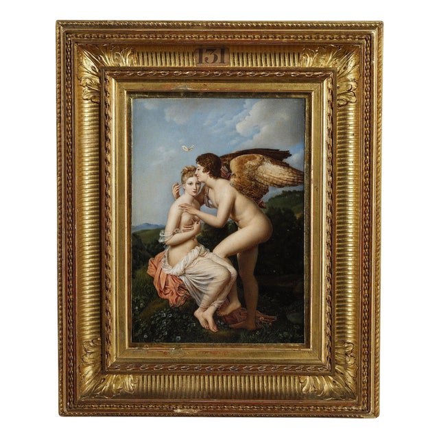 J. Barret du Coudert, Psyche and Love After François Gérard, 1859, Framed For Sale