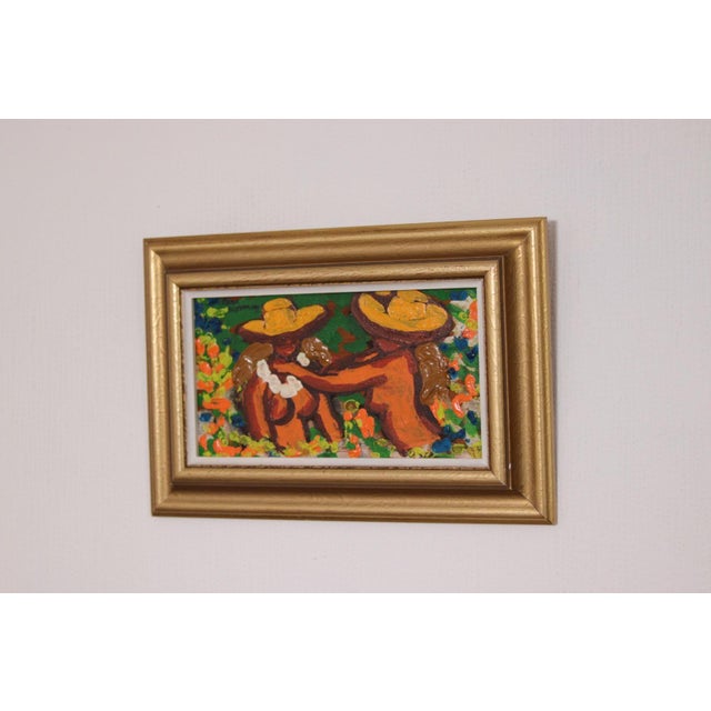 Lars Norrman, Mexican Women, 1950s, Oil on Panel, Framed For Sale - Image 5 of 14