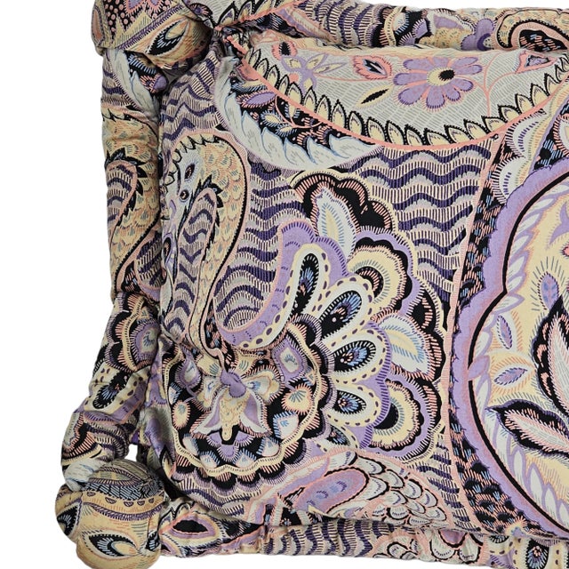 Purple Paisley Custom Handmade Pillows Covers Floral Patterns For Sale - Image 9 of 10