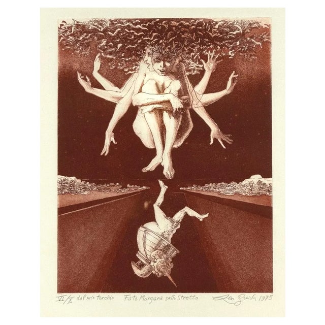Leo Guida, Fata Morgana sullo Stretto, Original Etching and Aquatint, 1975 For Sale