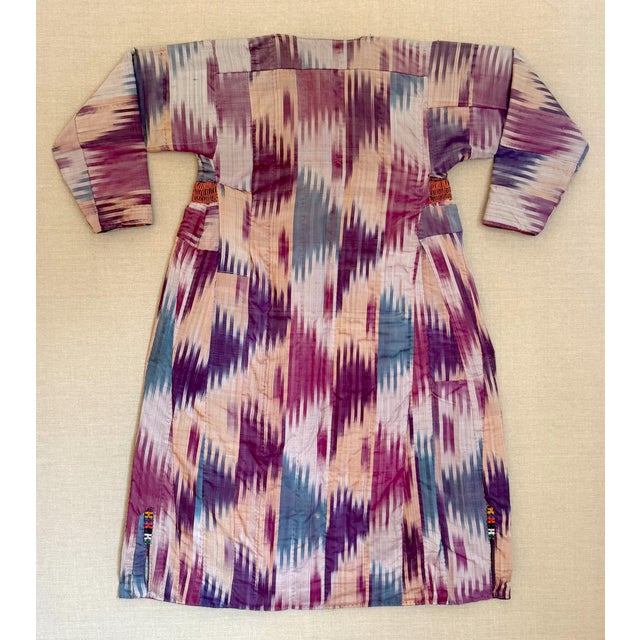 Framed Antique Silk Ikat Chapan Robe Central Asia with Provenance For Sale - Image 15 of 18