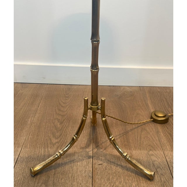 1940s Bronze faux bamboo floor lamp by Maison Bagués For Sale - Image 9 of 12
