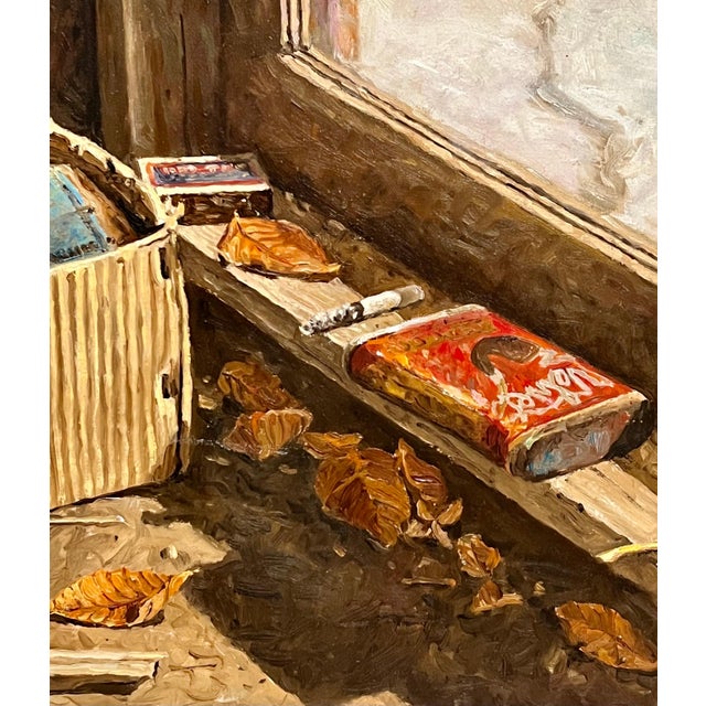 Robert Sarsony, Vintage Americana Oil Painting, "Paper Box" Robert Sarsony, Aca Gallery For Sale - Image 9 of 11