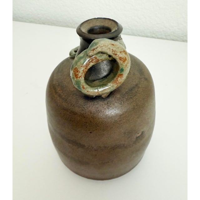 Early 20th Century Outsider Art, Folk Art Snake Pottery Vase For Sale - Image 5 of 11