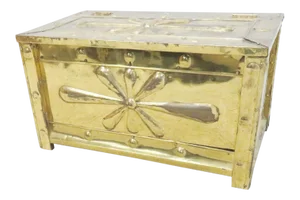 Decorative Embossed Brass Kindling Box