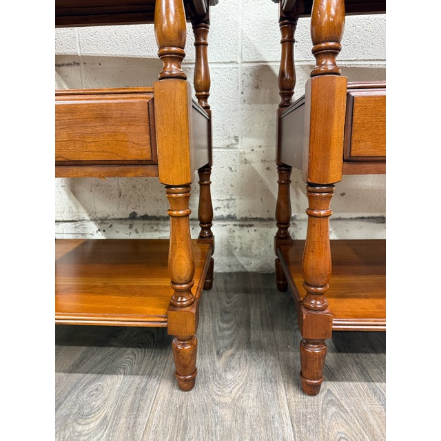 Vintage Pennsylvania House Colonial Style Hard Rock Maple Nightstands - Pair For Sale - Image 14 of 17