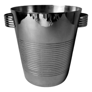 1950s Art Deco Style French Champagne Bucket in 18/10 Stainless Steel