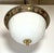 White Mid 20th Century Restored Traditional 18 In. White Glass Dome Brass Flush Mount Light For Sale - Image 8 of 8