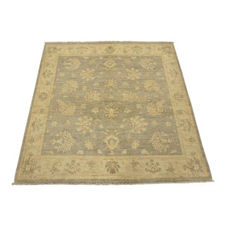 Ziegler Rug 5’1” X 5’2” Gray Wool Traditional Hand-Knotted Oriental Carpet For Sale