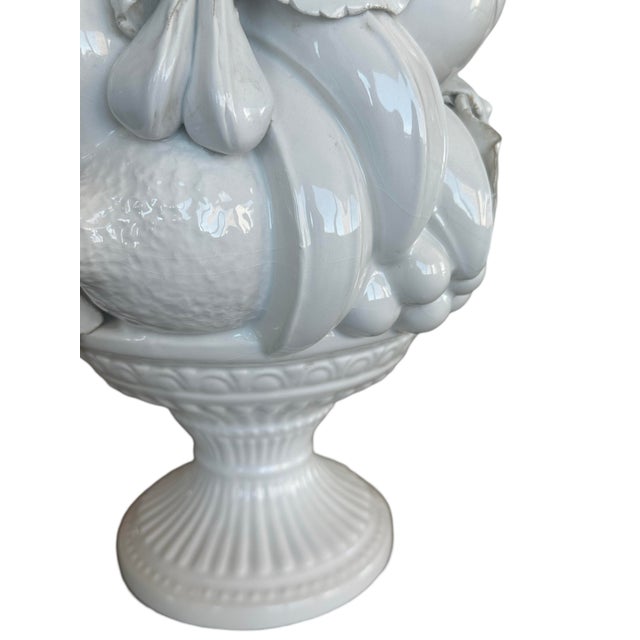 1960s Vintage Italian White Porcelain Fruit Topiary / Centerpiece For Sale - Image 5 of 7