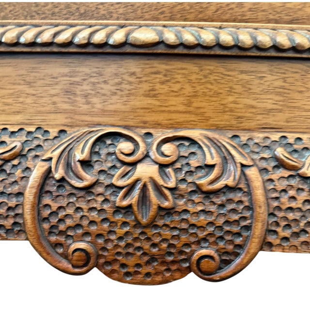 Wood Vintage Baker Furniture Georgian Style Mahogany Canterbury Side Table With Removable Caddy For Sale - Image 7 of 11