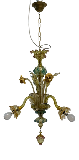 Vintage Murano Chandelier attributed to Galliano Ferro, Italy, 1940s