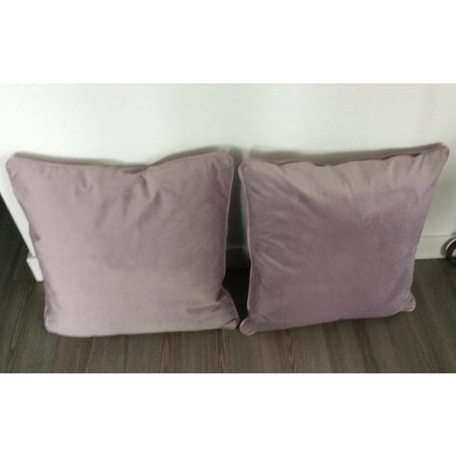 Contemporary Italian Velvet Lilac Pillows - a Pair For Sale In Orlando - Image 6 of 6
