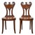 Pair of English Mahogany Hall Chairs with Carved Eagle Heads, 19th Century For Sale