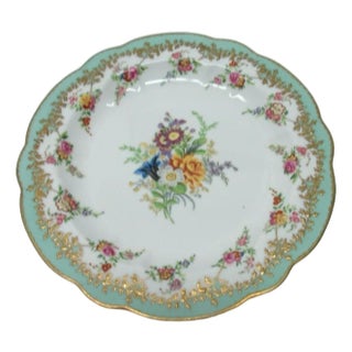 1980s Chelsea House Decorative Floral Design Dining Plate Asian Inspired Yellow For Sale