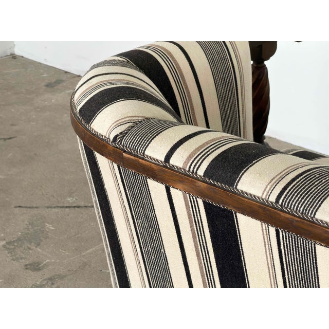 Black Danish Renaissance Revival Oak Sofa, 1930s For Sale - Image 8 of 9