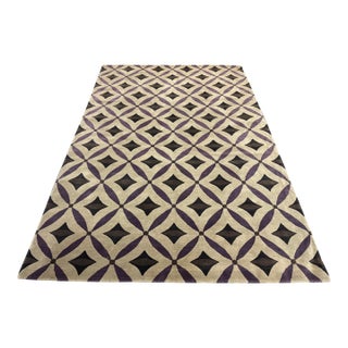 6ft2in X 8ft11in Madeline Weinrib Contemporary Geometric Wool Area Rug For Sale