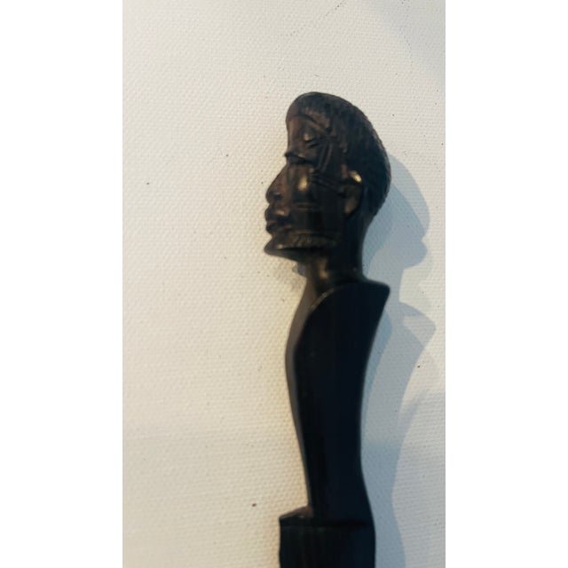 Vintage Letter Opener Book Mark Carved Ebony For Sale - Image 4 of 5