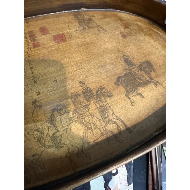 Chinoiserie Motif Painted Tray For Sale - Image 4 of 7