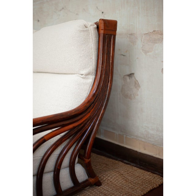 Sofa and Lounge Chairs in Bamboo, 1970s, Set of 3 For Sale - Image 6 of 10