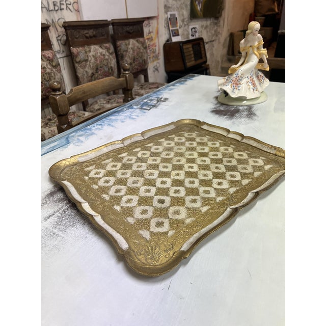 Vintage Italian Florentine Tray, 1960s For Sale - Image 4 of 7
