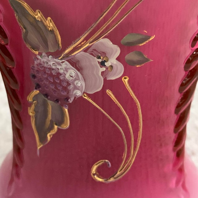 Fenton "Berries of Wild Rose" Art Glass Vase Limited Edition For Sale - Image 11 of 14